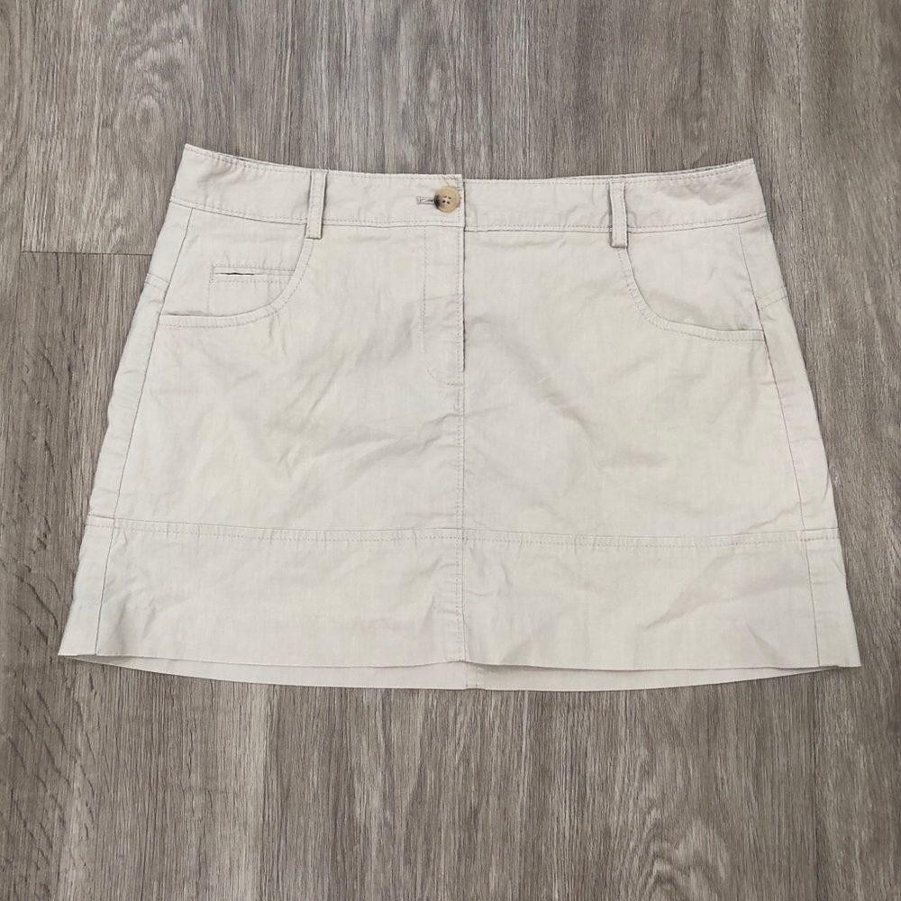 Theory Cream Colored Debria Mini Skirt Size 6